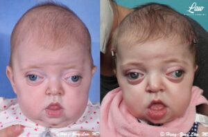 Craniosynostosis Before and After Photo. Surgery performed in Dallas, TX at Law Plastic Surgery.