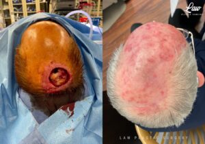 Skin Cancer Reconstruction Before and After Photo. Surgery performed in Dallas, TX at Law Plastic Surgery.
